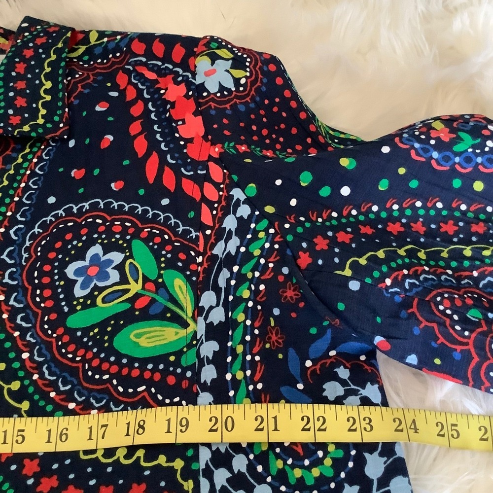 Alfred Dunner Petite Navy Paisley Floral Open Front Jacket Blazer 18P Womens - Picture 7 of 16